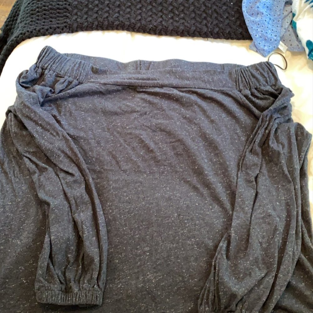 LOFT Grey off the Shoulder Top